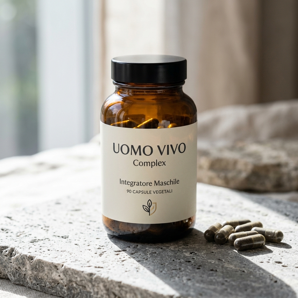 Flacone UomoVivo Complex Integratore Maschile con capsule vegetali